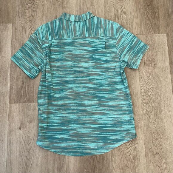 Sherpa Adventure Gear Short Sleeve Shirt Green Geometric Plaid Large - Picture 6 of 8